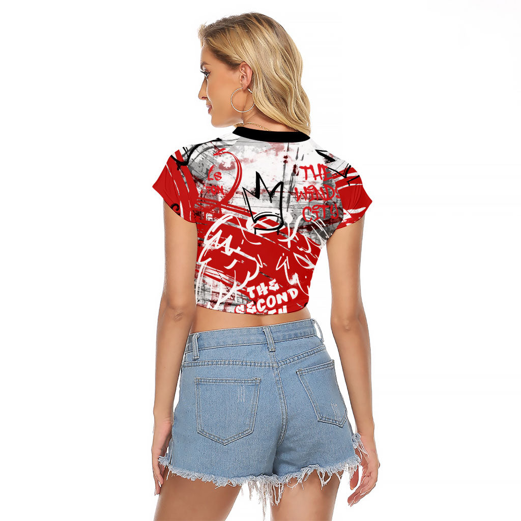 Personalized Chicago City Skyline Raglan Cropped T Shirt Urban Graffiti Street Art - Second City Windy City