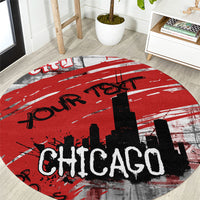 Personalized Chicago City Skyline Round Carpet Urban Graffiti Street Art - Second City Windy City