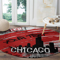 Personalized Chicago City Skyline Round Carpet Urban Graffiti Street Art - Second City Windy City