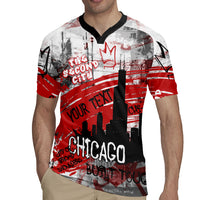Personalized Chicago City Skyline Rugby Jersey Urban Graffiti Street Art - Second City Windy City