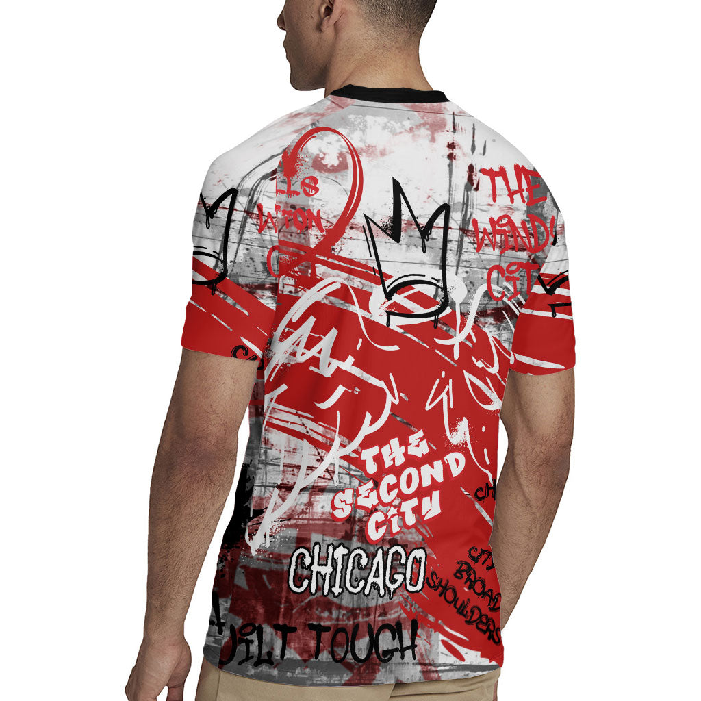 Personalized Chicago City Skyline Rugby Jersey Urban Graffiti Street Art - Second City Windy City