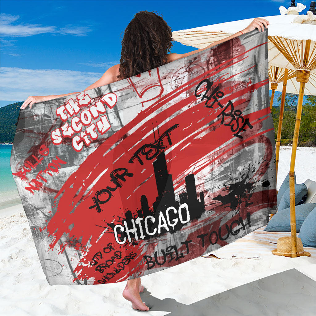 Personalized Chicago City Skyline Sarong Urban Graffiti Street Art - Second City Windy City