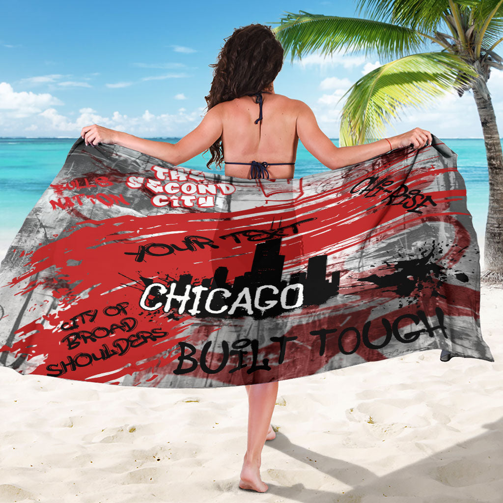 Personalized Chicago City Skyline Sarong Urban Graffiti Street Art - Second City Windy City