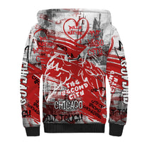 Personalized Chicago City Skyline Sherpa Hoodie Urban Graffiti Street Art - Second City Windy City