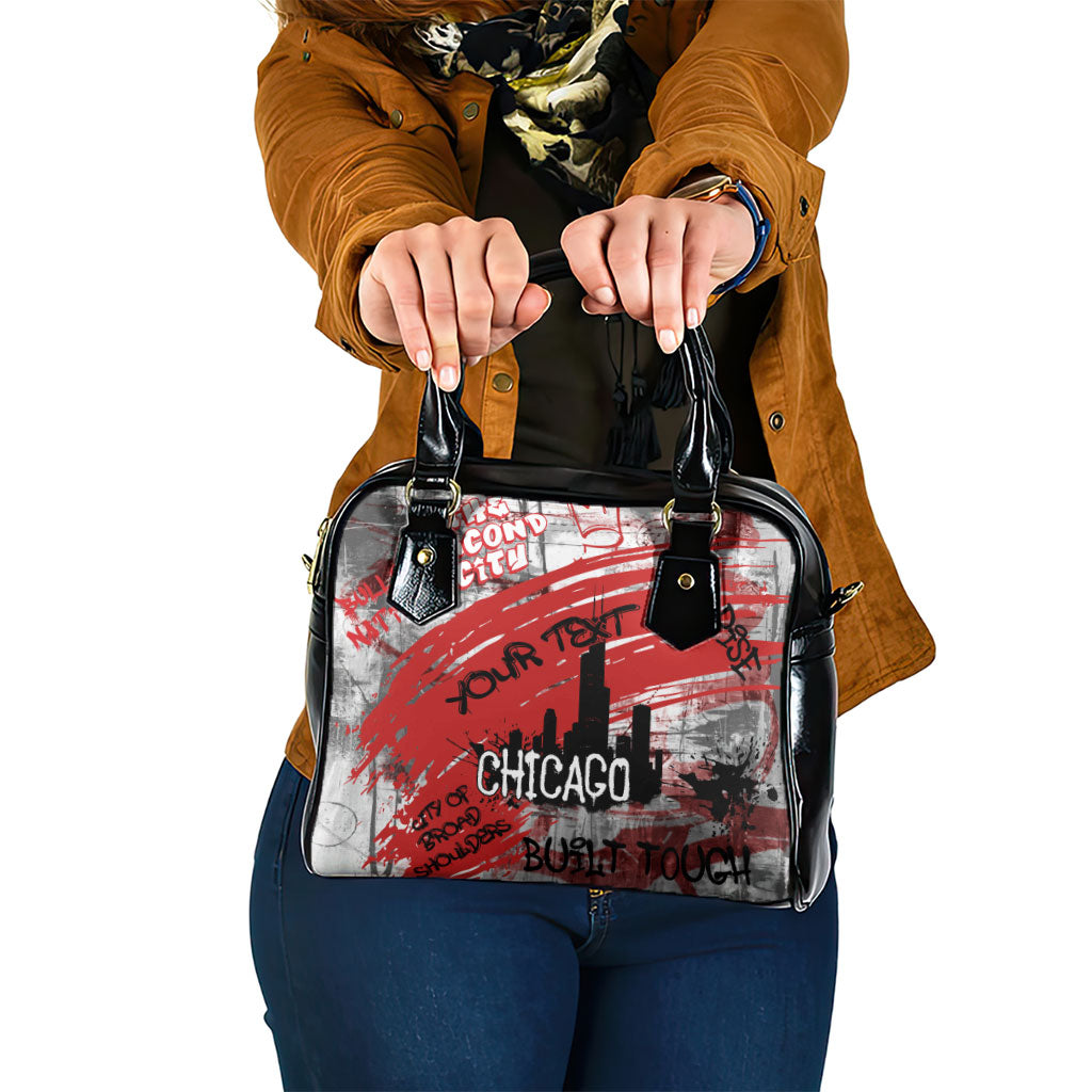 Personalized Chicago City Skyline Shoulder Handbag Urban Graffiti Street Art - Second City Windy City
