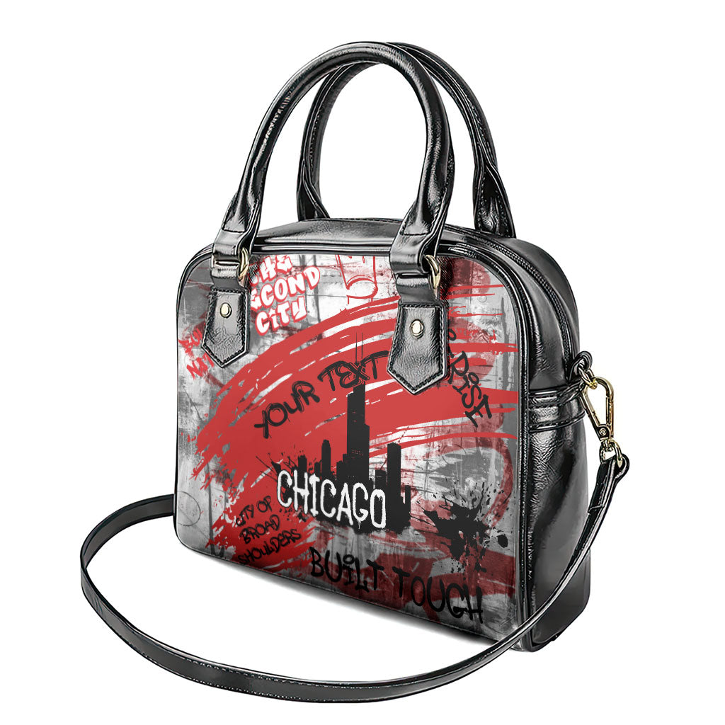 Personalized Chicago City Skyline Shoulder Handbag Urban Graffiti Street Art - Second City Windy City