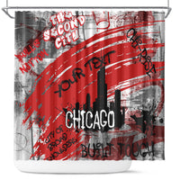 Personalized Chicago City Skyline Shower Curtain Urban Graffiti Street Art - Second City Windy City