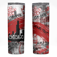 Personalized Chicago City Skyline Skinny Tumbler Urban Graffiti Street Art - Second City Windy City