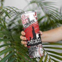 Personalized Chicago City Skyline Skinny Tumbler Urban Graffiti Street Art - Second City Windy City