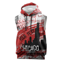 Personalized Chicago City Skyline Sleeveless Hoodie Urban Graffiti Street Art - Second City Windy City