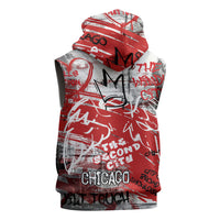 Personalized Chicago City Skyline Sleeveless Hoodie Urban Graffiti Street Art - Second City Windy City