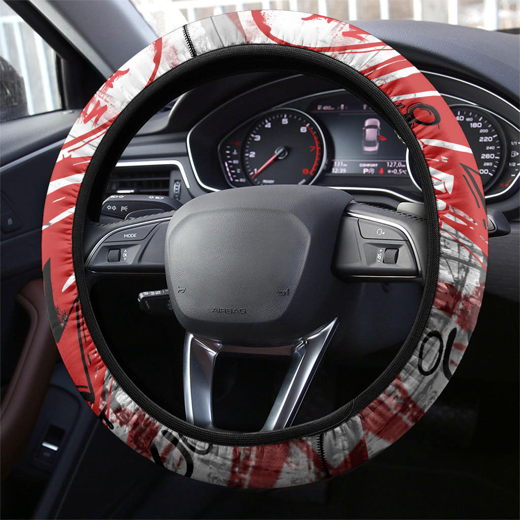 Chicago City Skyline Steering Wheel Cover Urban Graffiti Street Art - Second City Windy City