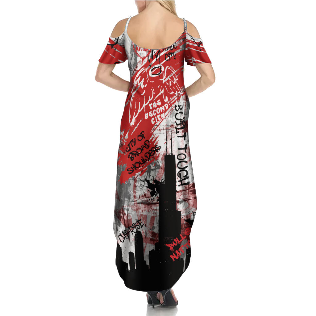 Personalized Chicago City Skyline Summer Maxi Dress Urban Graffiti Street Art - Second City Windy City