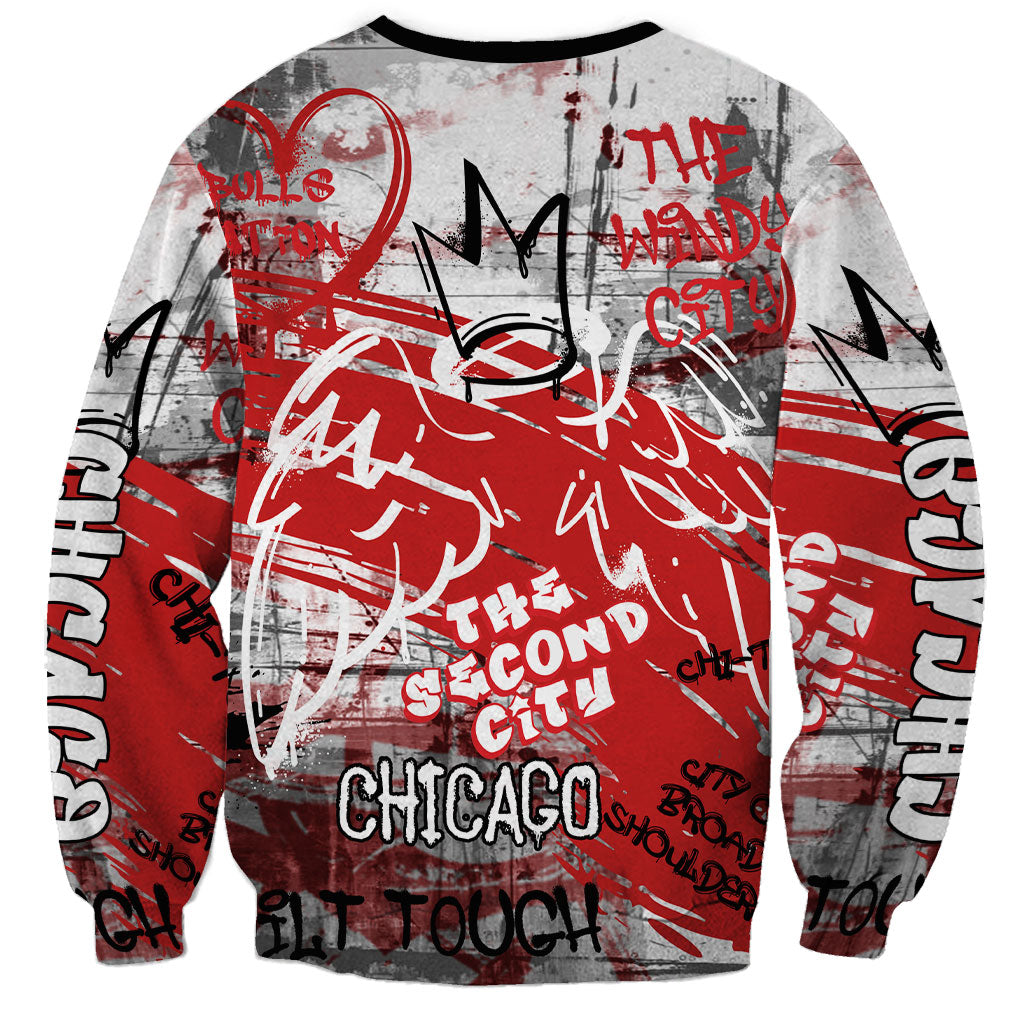 Personalized Chicago City Skyline Sweatshirt Urban Graffiti Street Art - Second City Windy City
