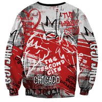 Personalized Chicago City Skyline Sweatshirt Urban Graffiti Street Art - Second City Windy City