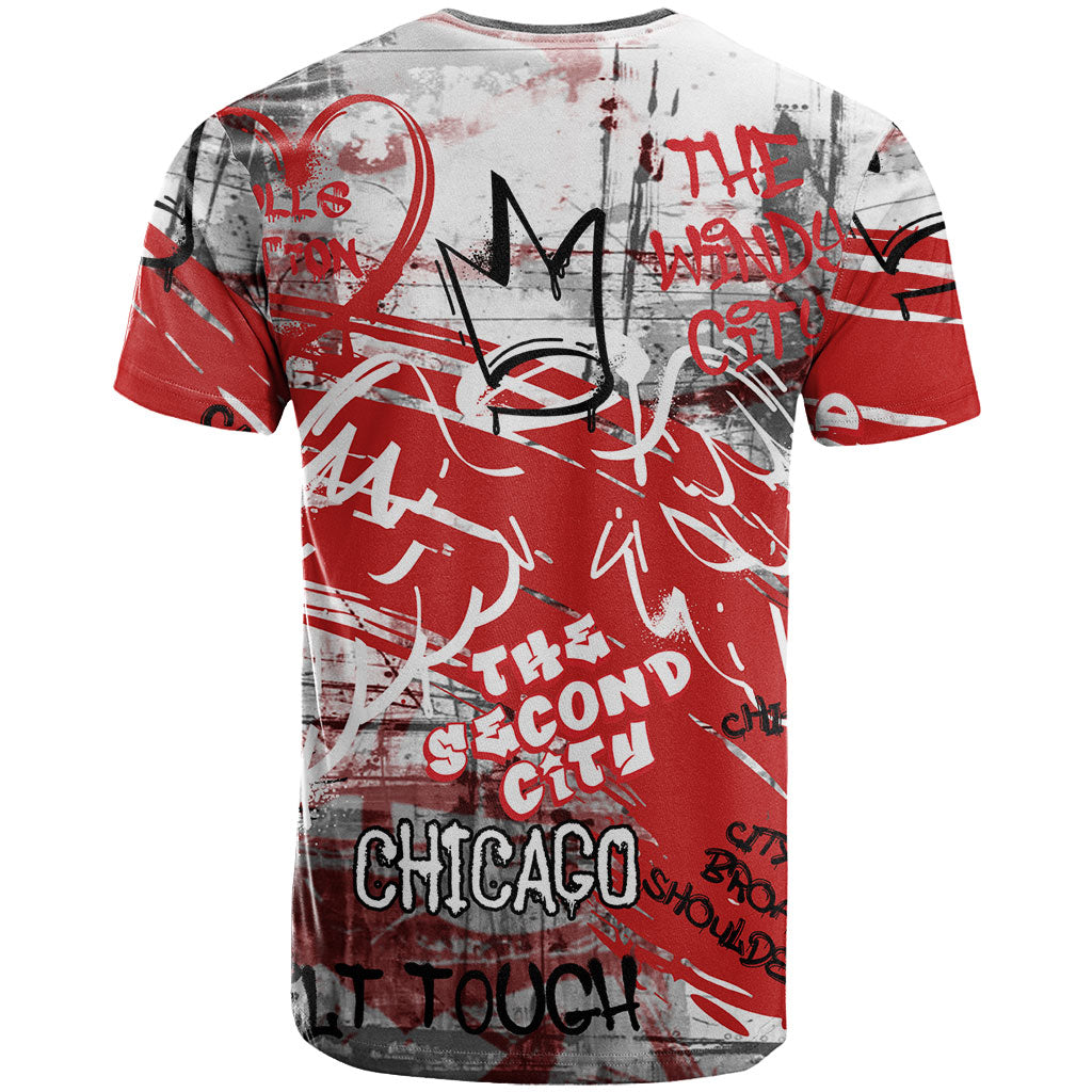 Personalized Chicago City Skyline T Shirt Urban Graffiti Street Art - Second City Windy City