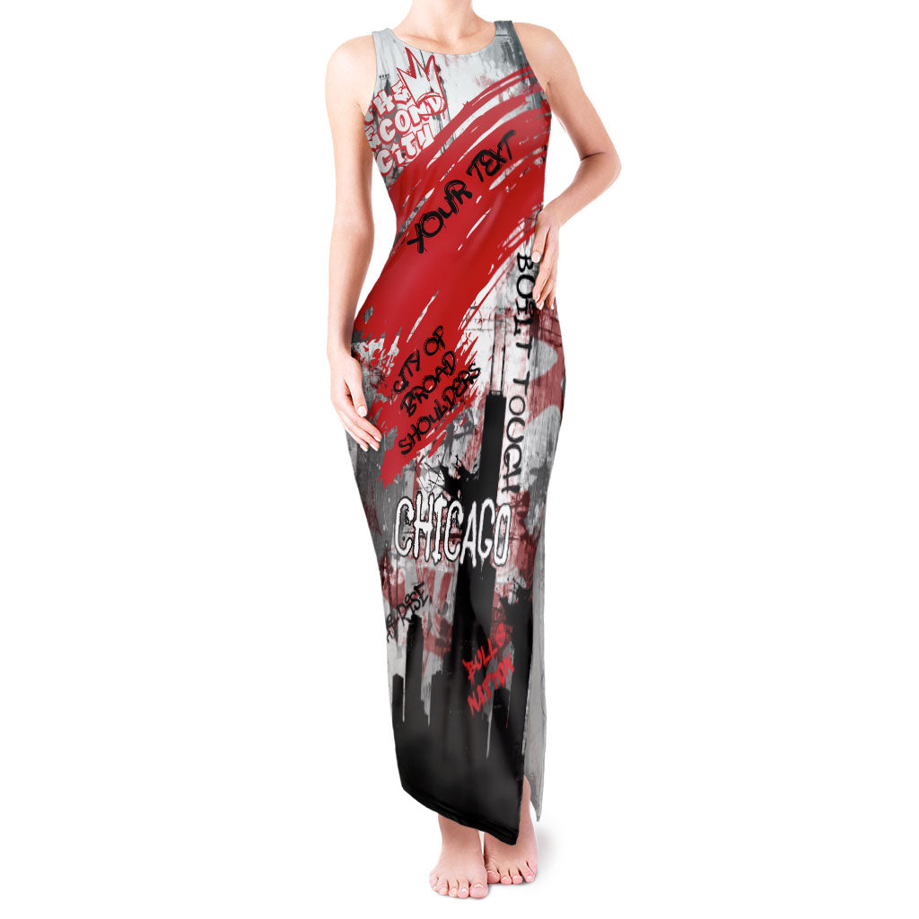 Personalized Chicago City Skyline Tank Maxi Dress Urban Graffiti Street Art - Second City Windy City