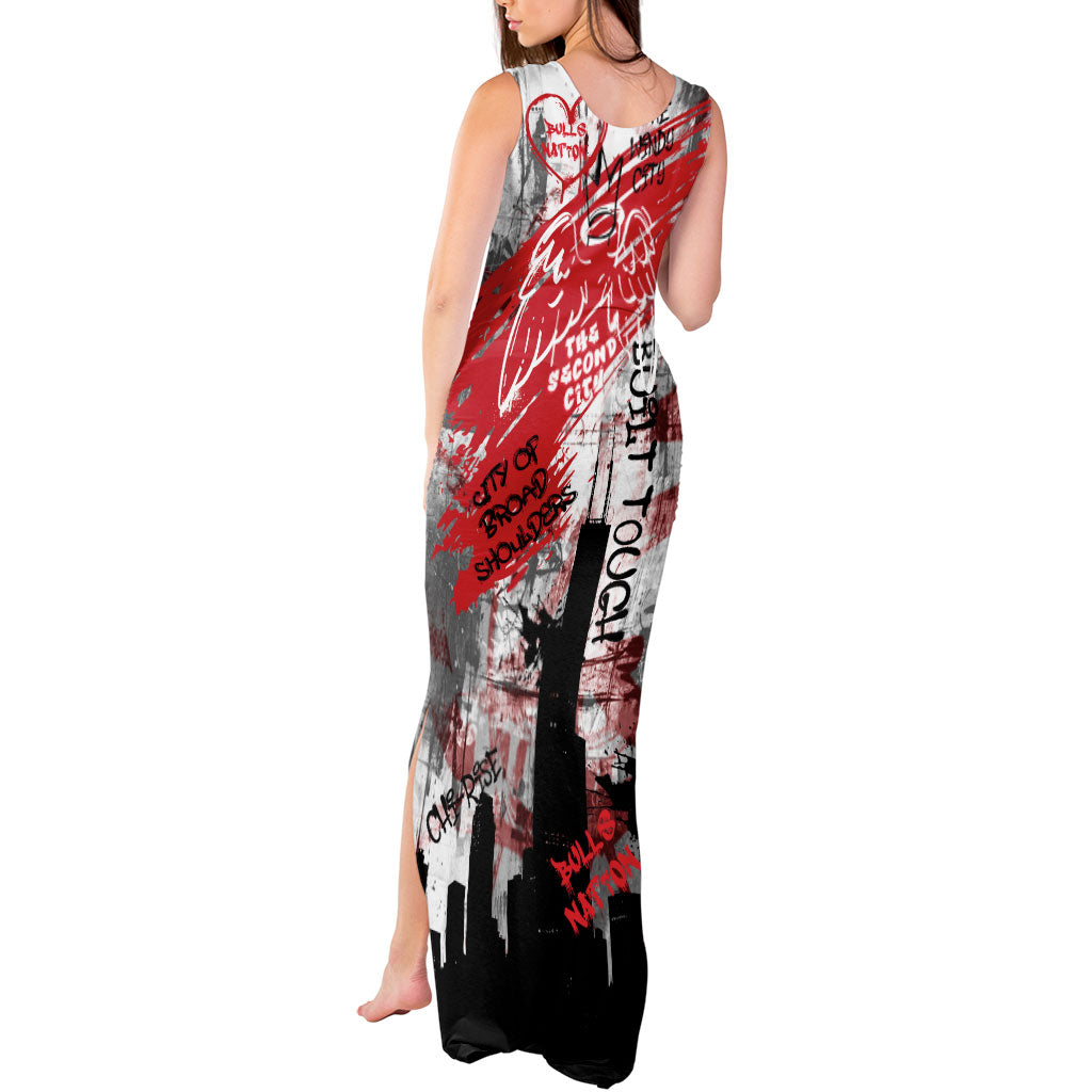 Personalized Chicago City Skyline Tank Maxi Dress Urban Graffiti Street Art - Second City Windy City