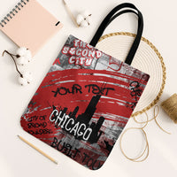 Personalized Chicago City Skyline Tote Bag Urban Graffiti Street Art - Second City Windy City
