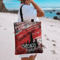 Personalized Chicago City Skyline Tote Bag Urban Graffiti Street Art - Second City Windy City