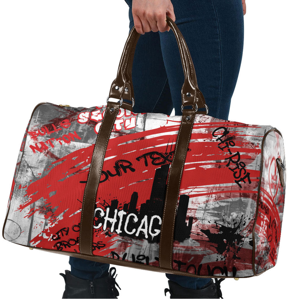 Personalized Chicago City Skyline Travel Bag Urban Graffiti Street Art - Second City Windy City