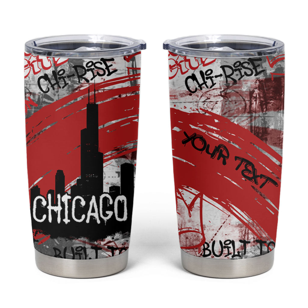Personalized Chicago City Skyline Tumbler Cup Urban Graffiti Street Art - Second City Windy City