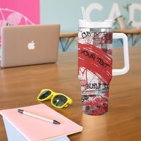 Personalized Chicago City Skyline Tumbler With Handle Urban Graffiti Street Art - Second City Windy City