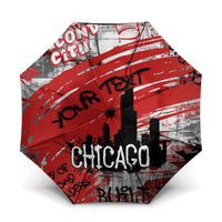 Personalized Chicago City Skyline Umbrella Urban Graffiti Street Art - Second City Windy City