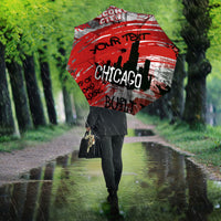 Personalized Chicago City Skyline Umbrella Urban Graffiti Street Art - Second City Windy City