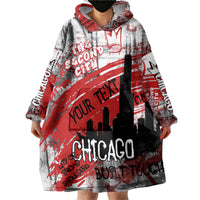Personalized Chicago City Skyline Wearable Blanket Hoodie Urban Graffiti Street Art - Second City Windy City