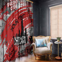Personalized Chicago City Skyline Window Curtain Urban Graffiti Street Art - Second City Windy City