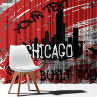 Personalized Chicago City Skyline Window Curtain Urban Graffiti Street Art - Second City Windy City