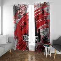 Personalized Chicago City Skyline Window Curtain Urban Graffiti Street Art - Second City Windy City