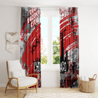 Personalized Chicago City Skyline Window Curtain Urban Graffiti Street Art - Second City Windy City