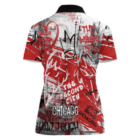 Personalized Chicago City Skyline Women Polo Shirt Urban Graffiti Street Art - Second City Windy City