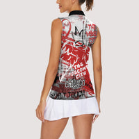 Personalized Chicago City Skyline Women Sleeveless Polo Shirt Urban Graffiti Street Art - Second City Windy City