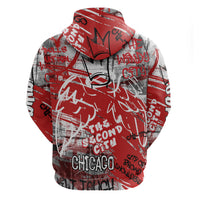Personalized Chicago City Skyline Zip Hoodie Urban Graffiti Street Art - Second City Windy City