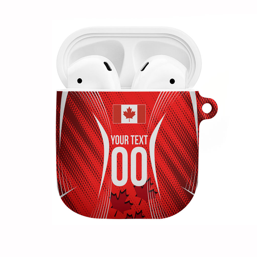 Personalized Canada Soccer Moose Goal AirPods Case Red Maple Leaf Football Mascot