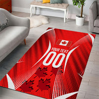 Personalized Canada Soccer Moose Goal Area Rug Red Maple Leaf Football Mascot
