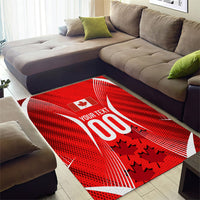 Personalized Canada Soccer Moose Goal Area Rug Red Maple Leaf Football Mascot