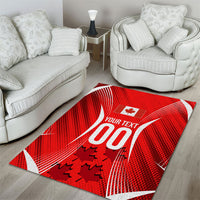 Personalized Canada Soccer Moose Goal Area Rug Red Maple Leaf Football Mascot