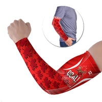 Personalized Canada Soccer Moose Goal Arm Sleeves Red Maple Leaf Football Mascot
