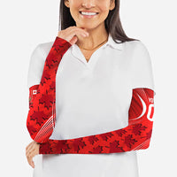 Personalized Canada Soccer Moose Goal Arm Sleeves Red Maple Leaf Football Mascot