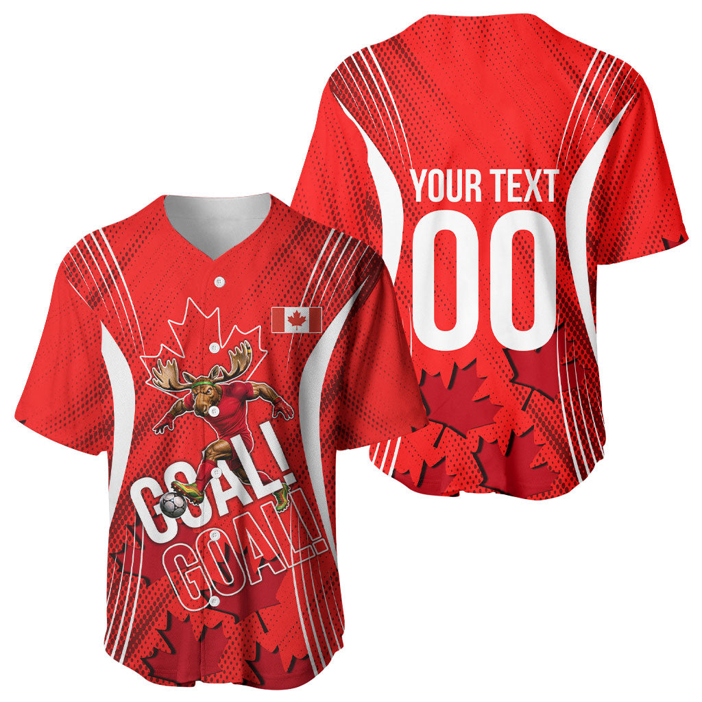 Personalized Canada Soccer Moose Goal Baseball Jersey Red Maple Leaf Football Mascot