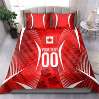 Personalized Canada Soccer Moose Goal Bedding Set Red Maple Leaf Football Mascot