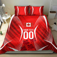 Personalized Canada Soccer Moose Goal Bedding Set Red Maple Leaf Football Mascot