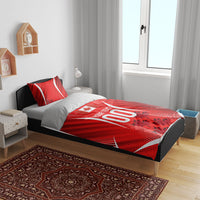 Personalized Canada Soccer Moose Goal Bedding Set Red Maple Leaf Football Mascot