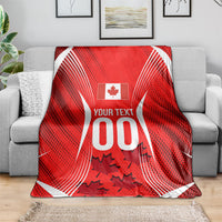 Personalized Canada Soccer Moose Goal Blanket Red Maple Leaf Football Mascot