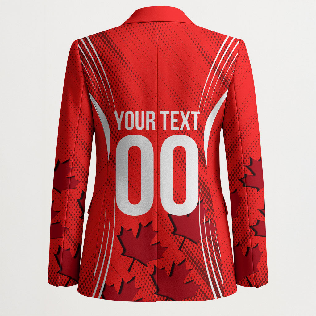 Personalized Canada Soccer Moose Goal Blazer Red Maple Leaf Football Mascot