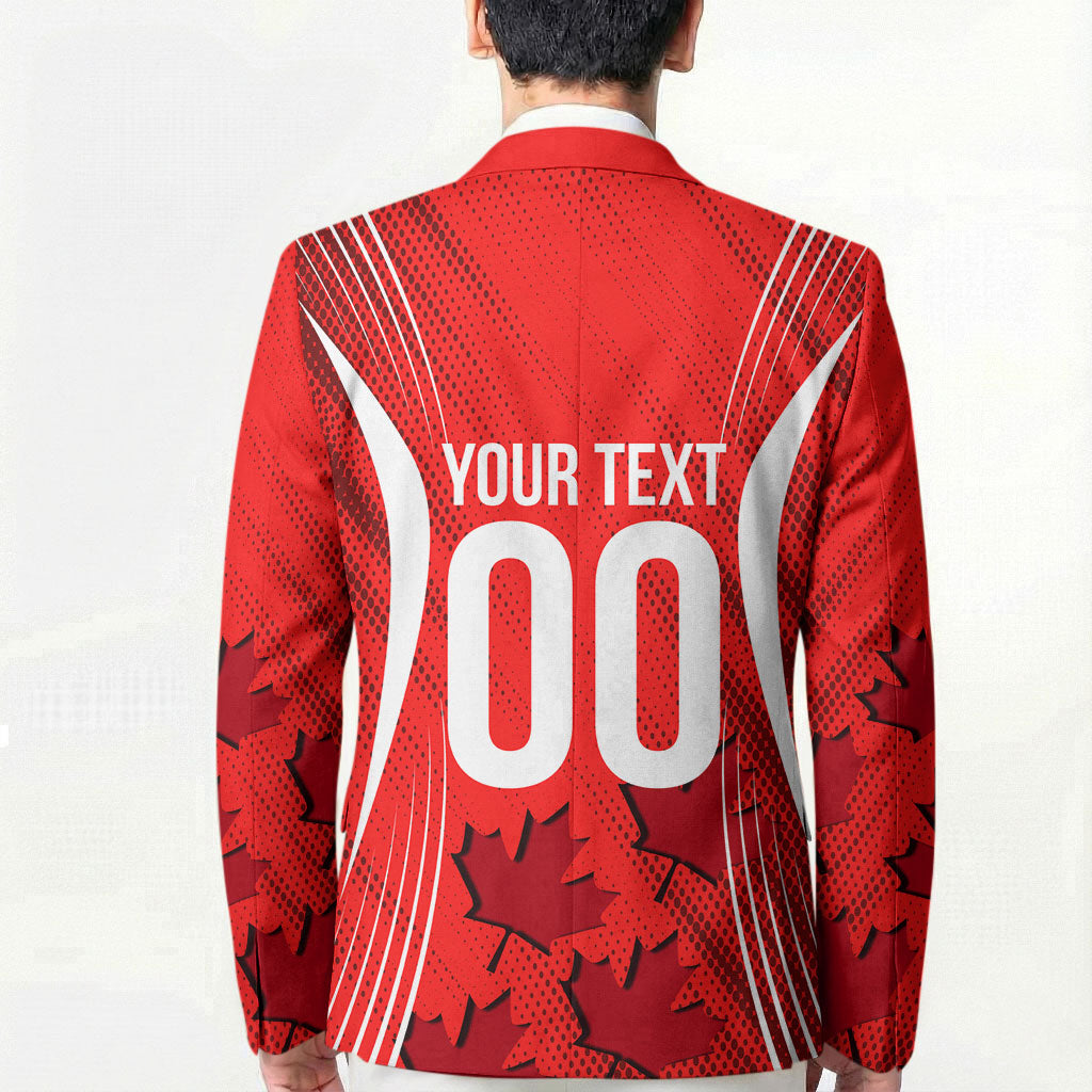 Personalized Canada Soccer Moose Goal Blazer Red Maple Leaf Football Mascot
